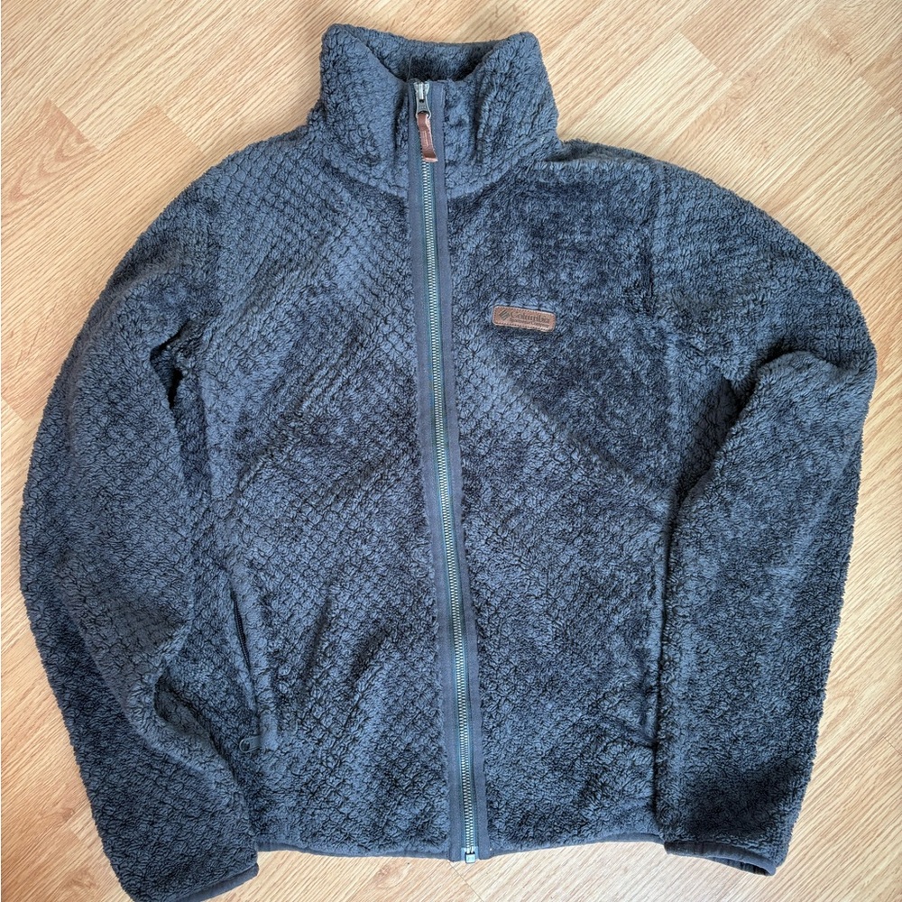 Colombia Gray Fleece Zip-Up Jacket